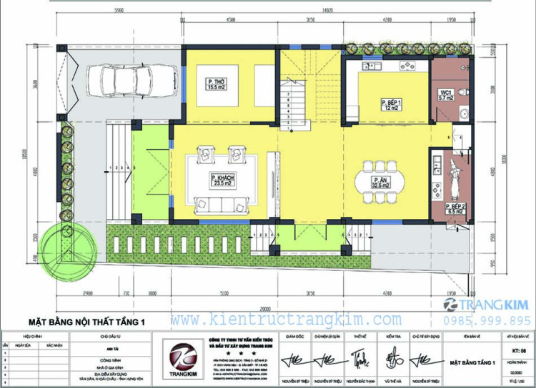 Mặt bằng thiết kế tầng 1