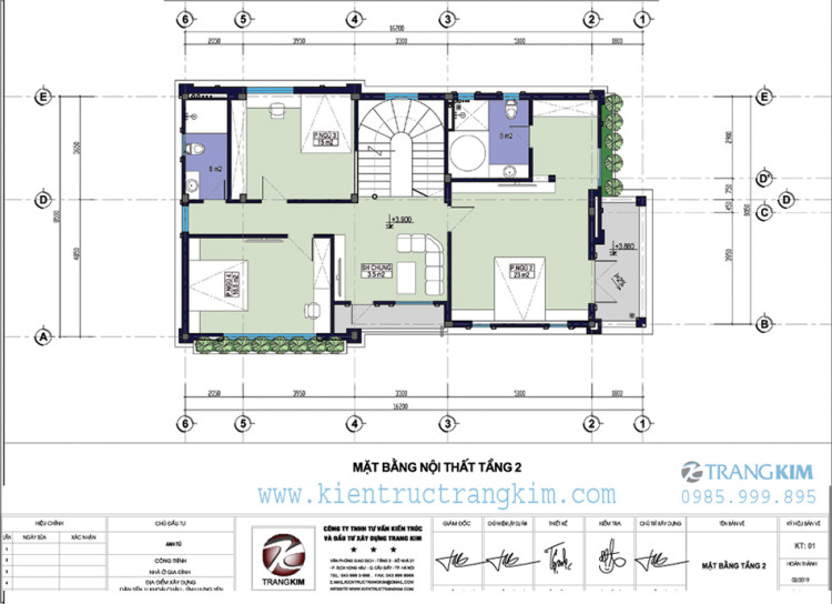 mặt bằng tầng 2