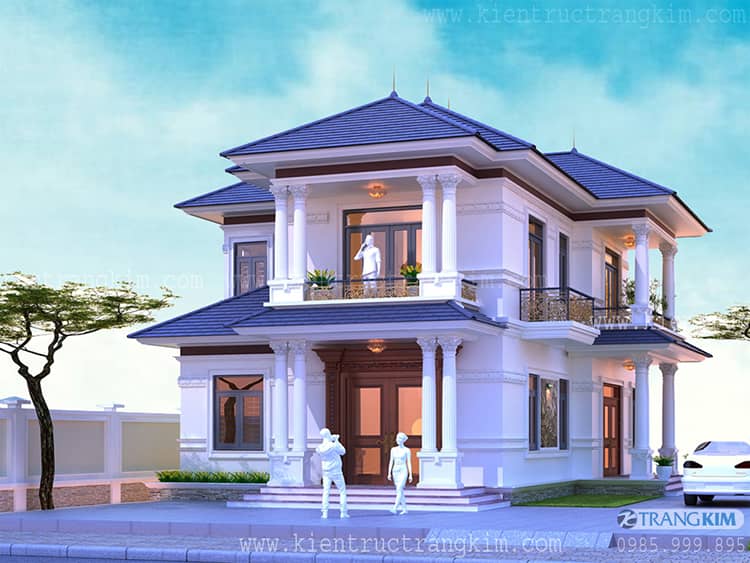 Biệt thự 2 tầng mái nhật hiện đại