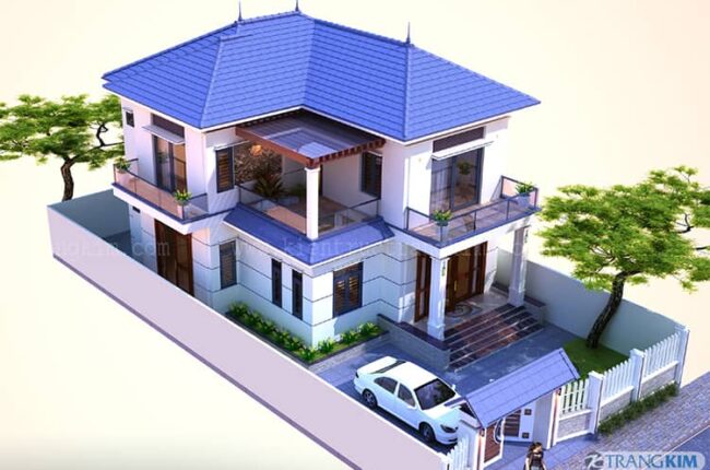 Biệt thự 2 tầng 4 phòng ngủ mái nhật tiện nghi, hiện đại