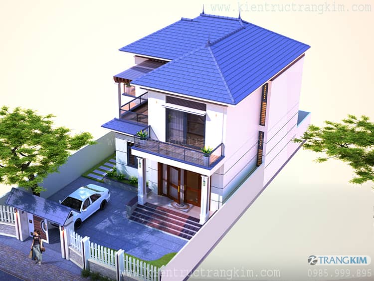 Biệt thự 2 tầng 4 phòng ngủ mái nhật tiện nghi, hiện đại