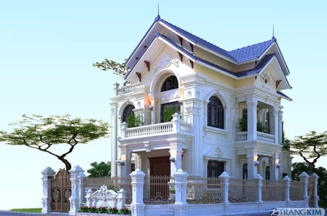 Biệt thự 2 tầng 1 tum mái thái hiện đại