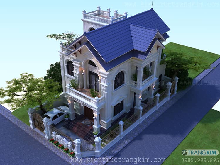 Biệt thự 2 tầng 1 tum mái thái hiện đại