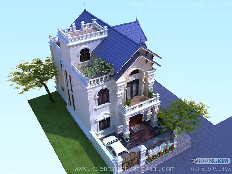 Biệt thự 2 tầng 1 tum mái thái hiện đại