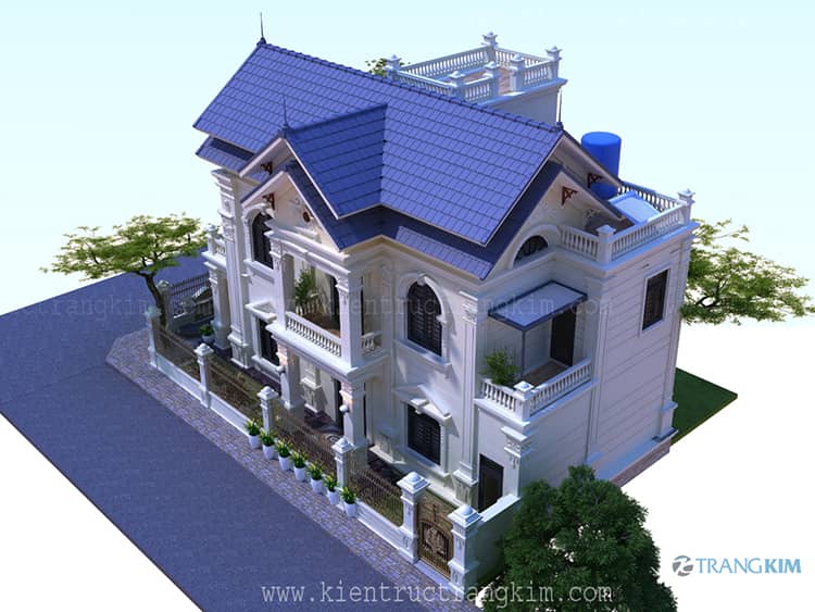 Biệt thự 2 tầng 1 tum mái thái hiện đại