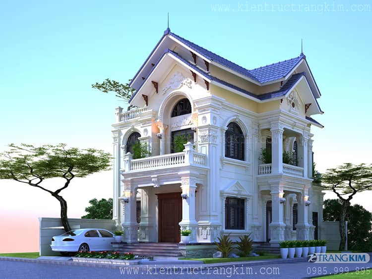 Biệt thự 2 tầng 1 tum mái thái hiện đại