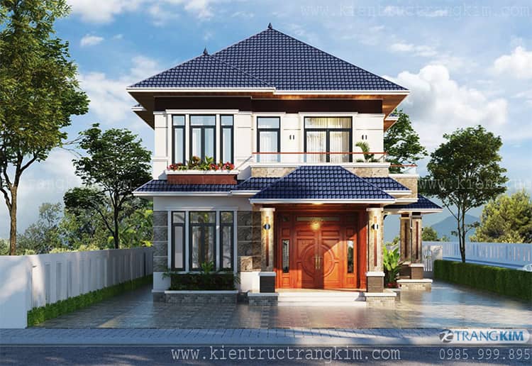 Hình ảnh phối cảnh thiết kế kiến trúc biệt thự 2 tầng mái Nhật tại Khoái Châu 3 Phối cảnh kiến trúc biệt thự 2 tầng mái nhật hiện đại