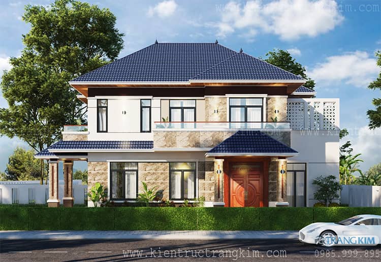 Hình ảnh phối cảnh thiết kế kiến trúc biệt thự 2 tầng mái Nhật tại Khoái Châu 4 Phối cảnh kiến trúc biệt thự 2 tầng mái nhật hiện đại
