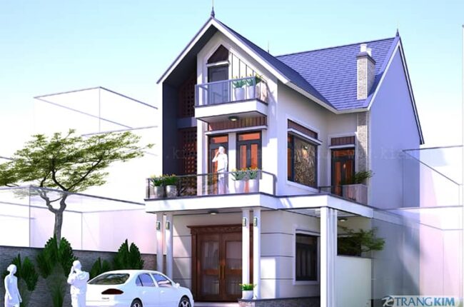 Hình ảnh phối cảnh biệt thự phố 2 tầng 7x40m