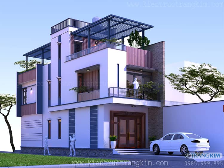 Thiết kế nhà phố 3 tầng 2 mặt tiền - Công ty xây nhà trọn gói uy tín, chất  lượng,giá rẻ tại Nha Trang