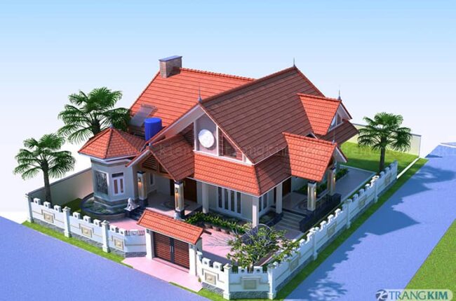 Phối cảnh biệt thự nhà vườn hiện đại