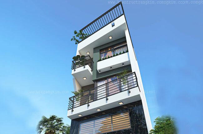 Phối cảnh nhà lô trên đất méo