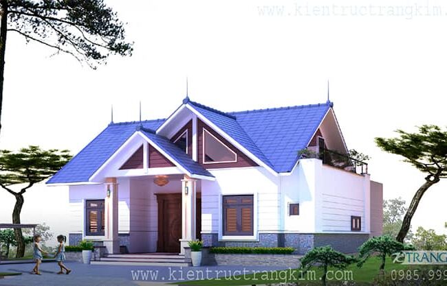 Mặt bằng thiết kế biệt thự nhà vườn 1 tầng hiện đại