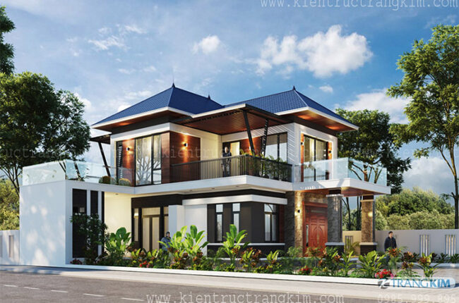 Thiết kế biệt thự 2 tầng mái nhật hiện đại