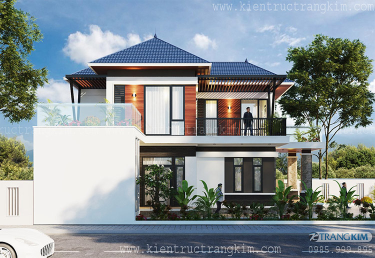 Thiết kế biệt thự 2 tầng mái nhật hiện đại