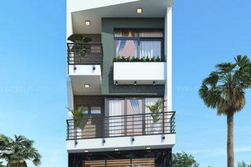 Phối cảnh nhà lô trên đất méo