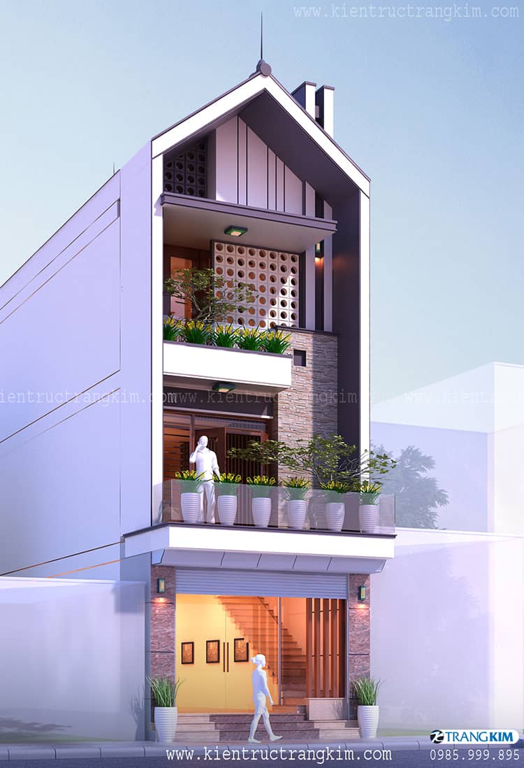 Hình ảnh phối cảnh nhà ở kết hợp kinh doanh mặt tiền 5m