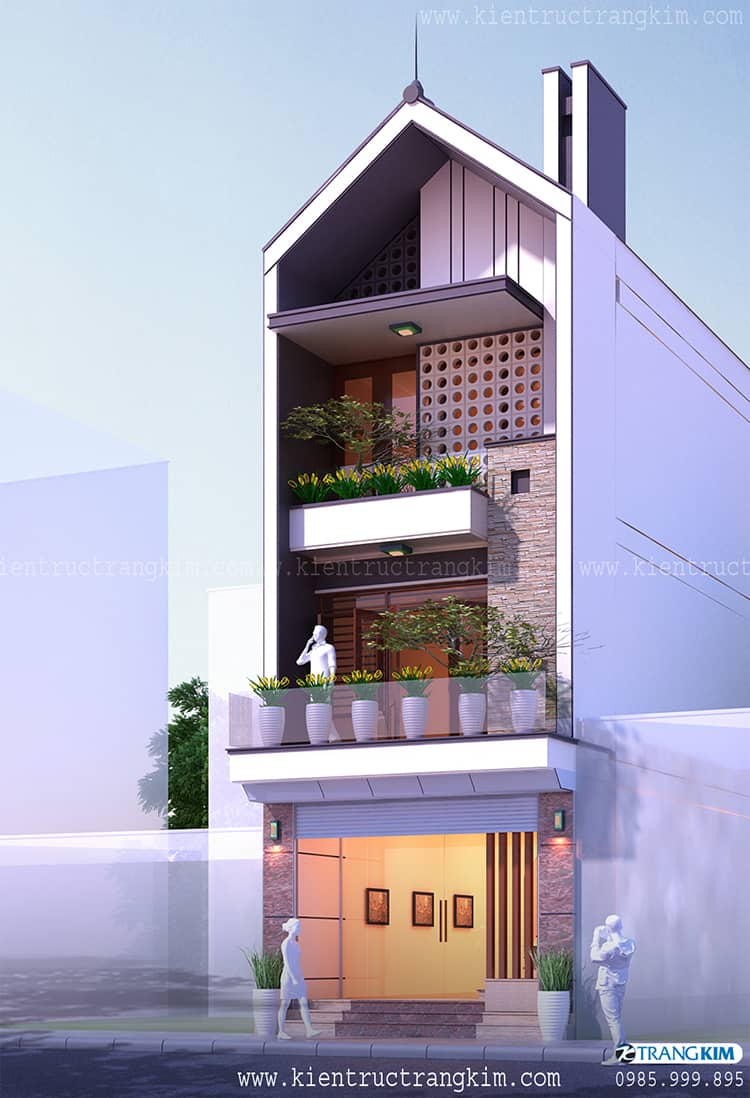 Hình ảnh phối cảnh nhà ở kết hợp kinh doanh mặt tiền 5m