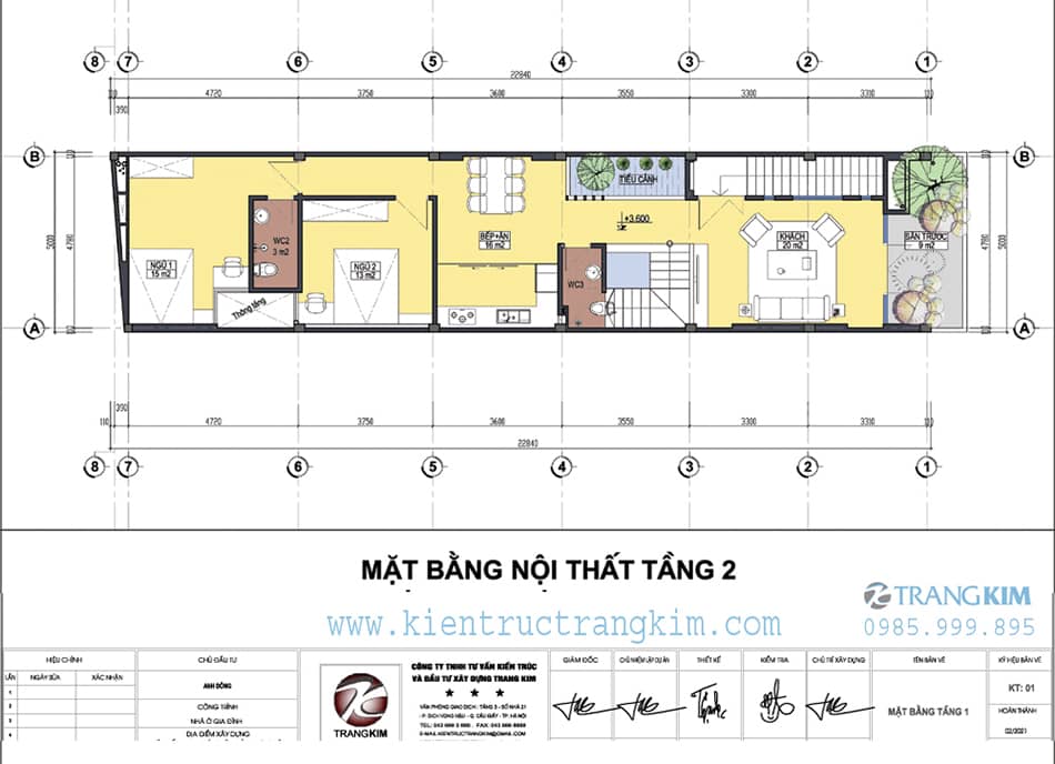 Mặt bằng nội thất tầng 2