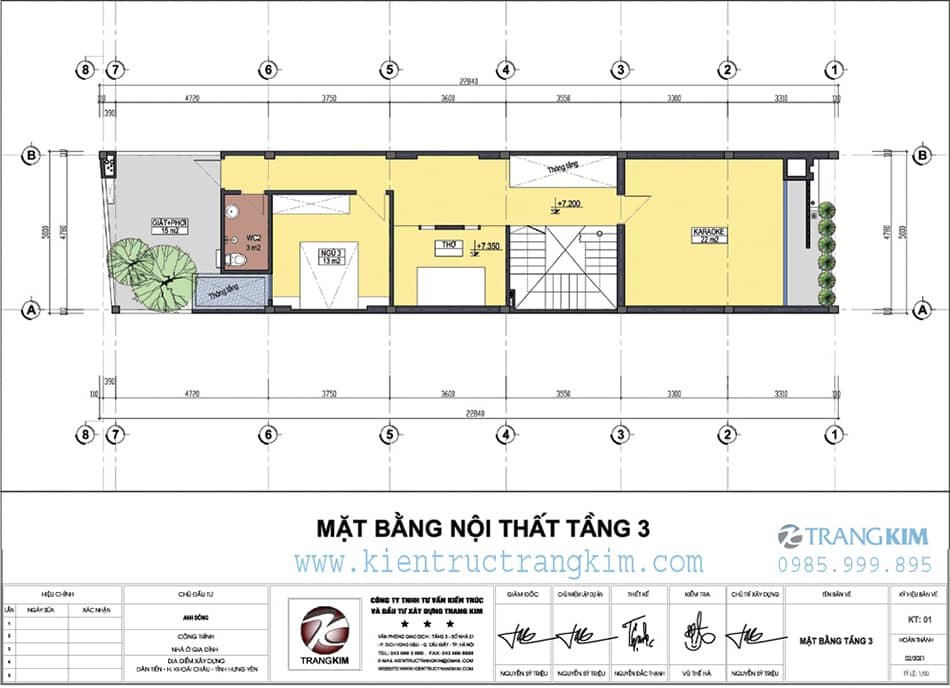 Mặt bằng nội thất tầng 3