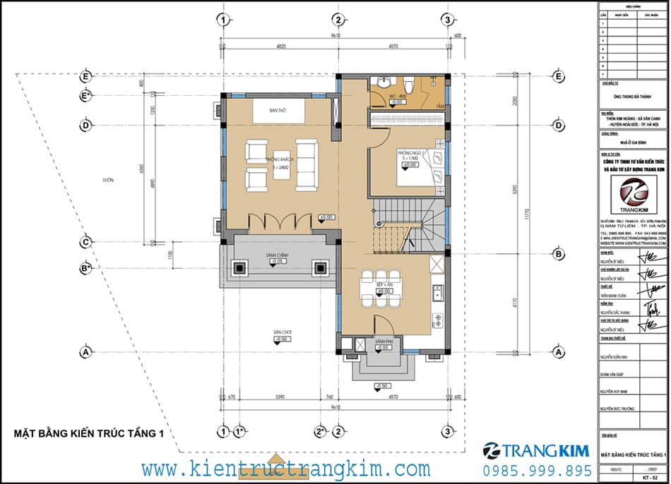 mặt bằng tầng 1
