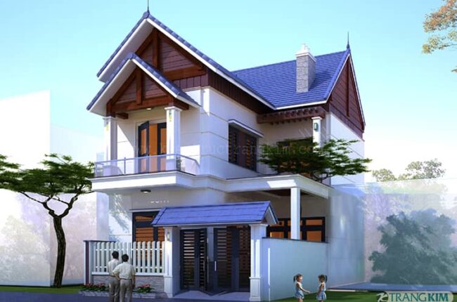 Biệt thự 2 tầng 3 phòng ngủ mái thái hiện đại