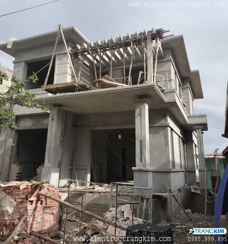 Hình ảnh công trình trong quá trình thi công 5 ảnh biệt thự thi công 2