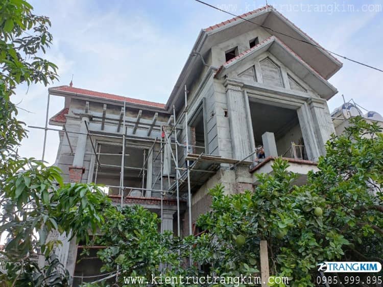 Hình ảnh biệt thự trong quá trình thi công