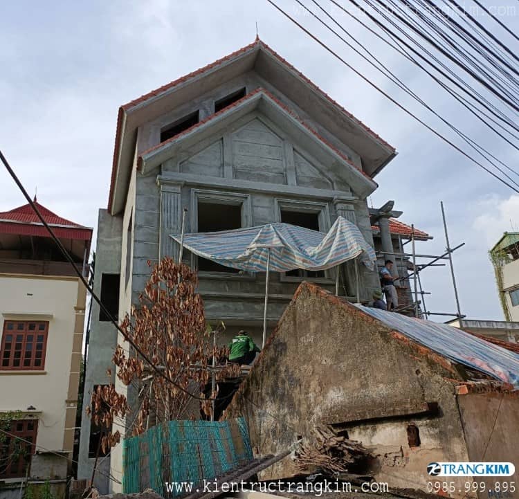 Hình ảnh biệt thự trong quá trình thi công