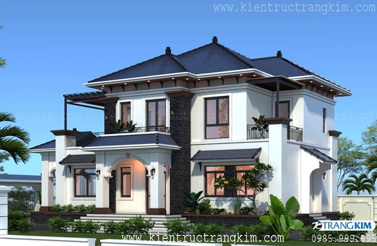 Phối cảnh kiến trúc biệt thự 2 tầng 4 phòng ngủ mái Nhật hiện đại 3 Phối cảnh kiến trúc biệt thự 2 tầng 4 phòng ngủ mái Nhật hiện đại 3