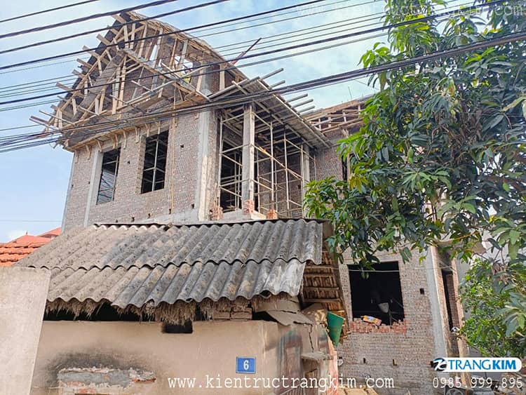 Hình ảnh biệt thự trong quá trình thi công