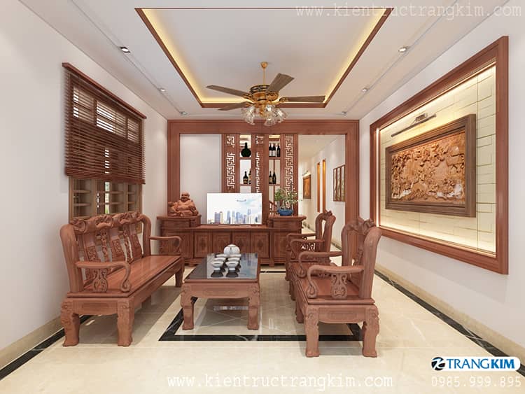 Hình ảnh phối cảnh căn nhà 4 Mặt bằng nội thất phòng khách