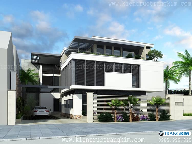 Biệt thự 3 tầng mái bằng tại Vinh – Nghệ An 2 biệt thự mái bằng hiện đại tại Nghệ An