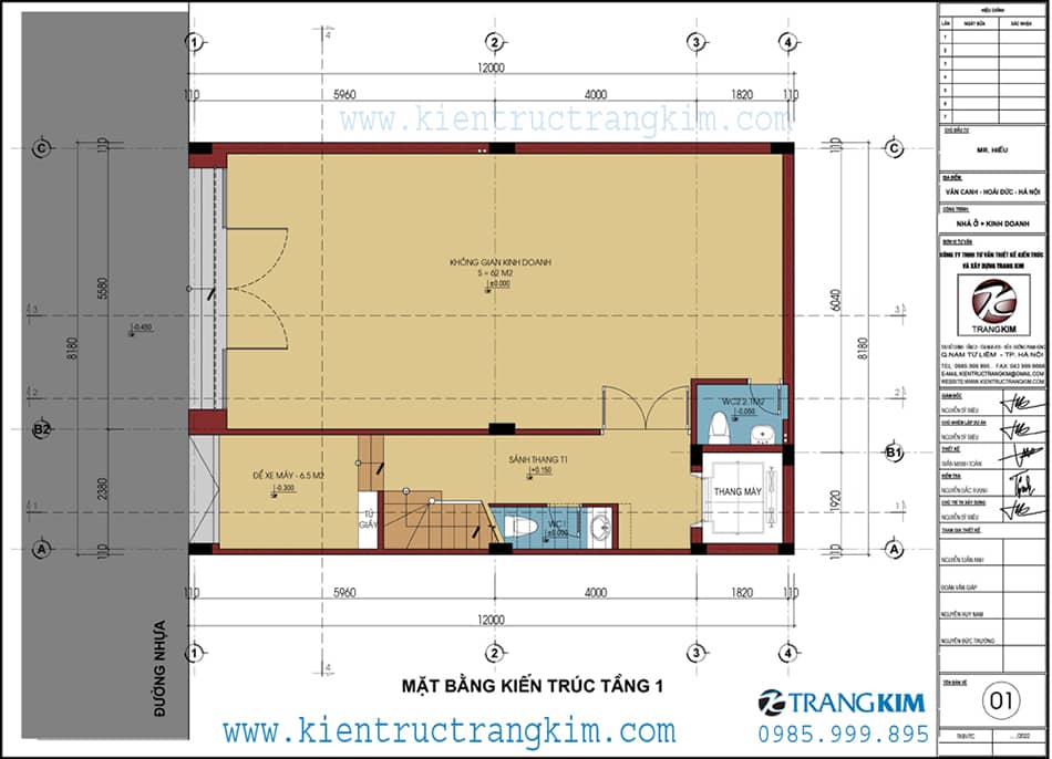 Mặt bằng thiết kế tầng 1 1 Mặt bằng kiến trúc tầng 1