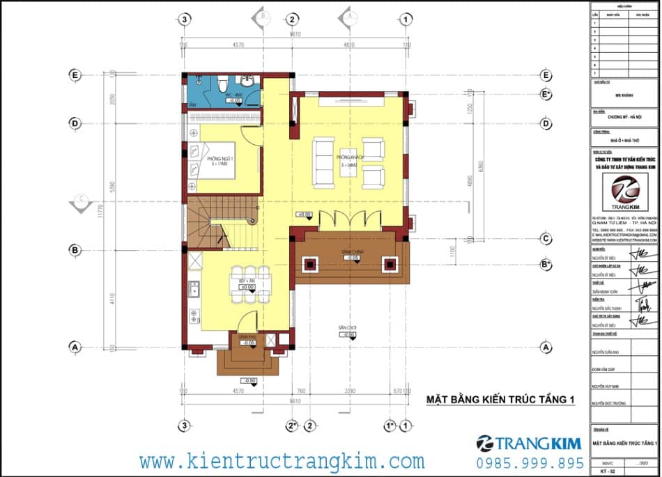 Mặt bằng thiết kế tầng 1 1 Mặt bằng thiết kế tầng 1