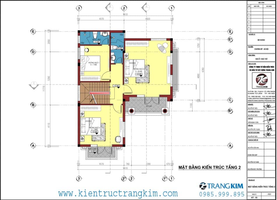 Mặt bằng thiết kế tầng 2 1 Mặt bằng thiết kế tầng 2