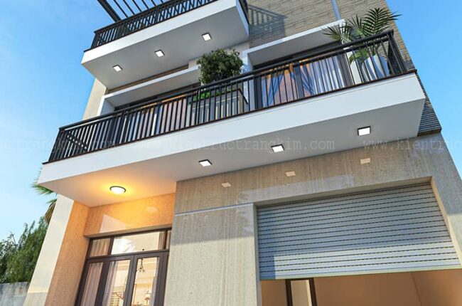 Tư vấn biệt thự phố hiện đại 2 tầng 1 tum trên diện tích 8x12m