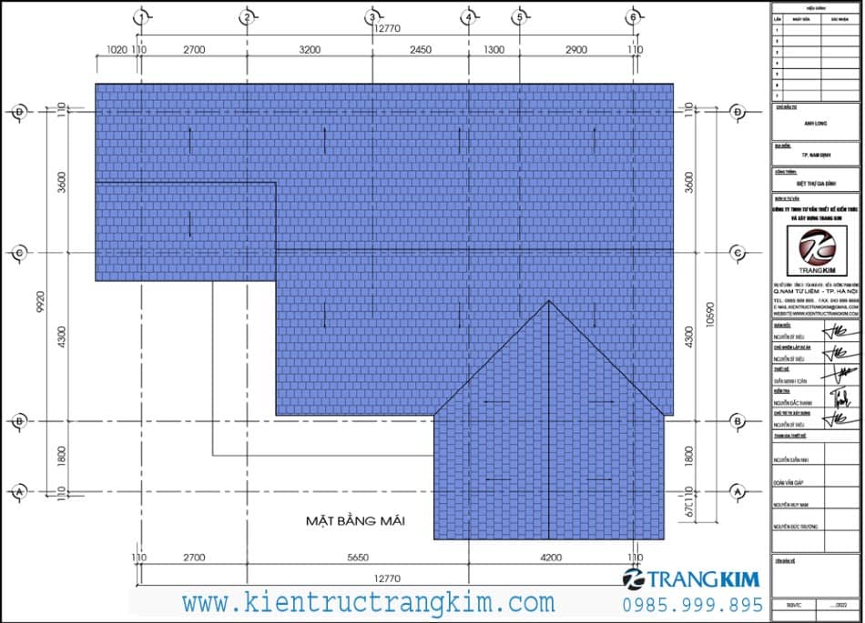 thiết kế mái nhà hiện đại