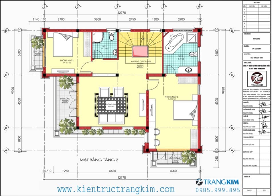 mặt bằng tầng 2