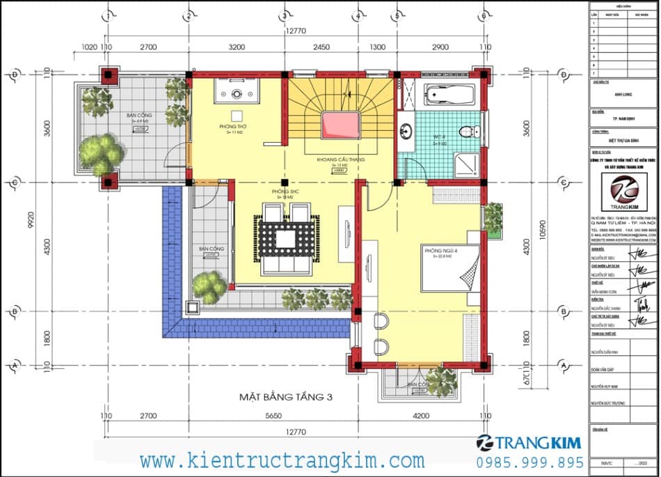 mặt bằng tầng 3