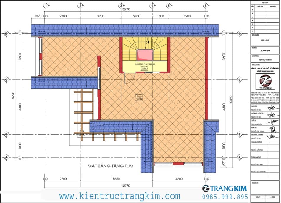Mặt bằng tầng tum