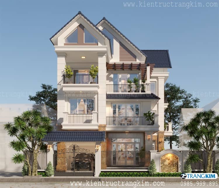 biệt thự 3 tầng mái thái đẹp hiện đại 