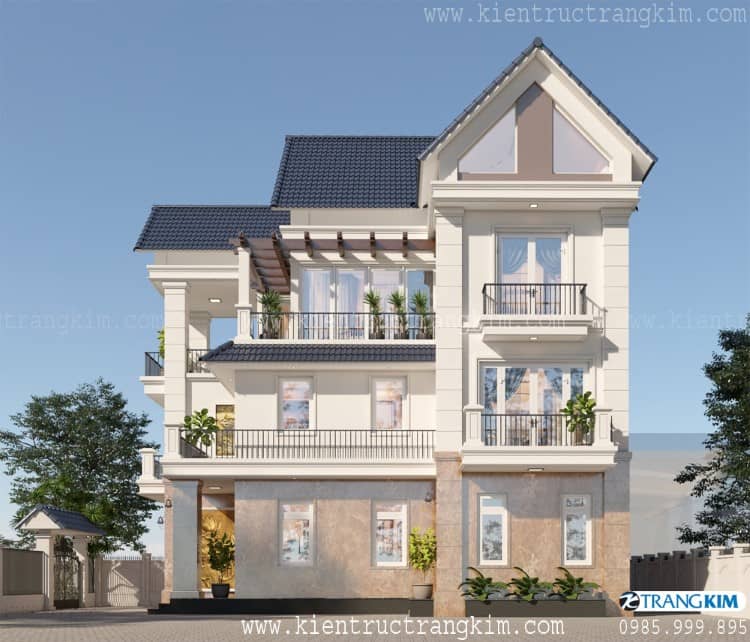 biệt thự 3 tầng mái thái đẹp hiện đại 