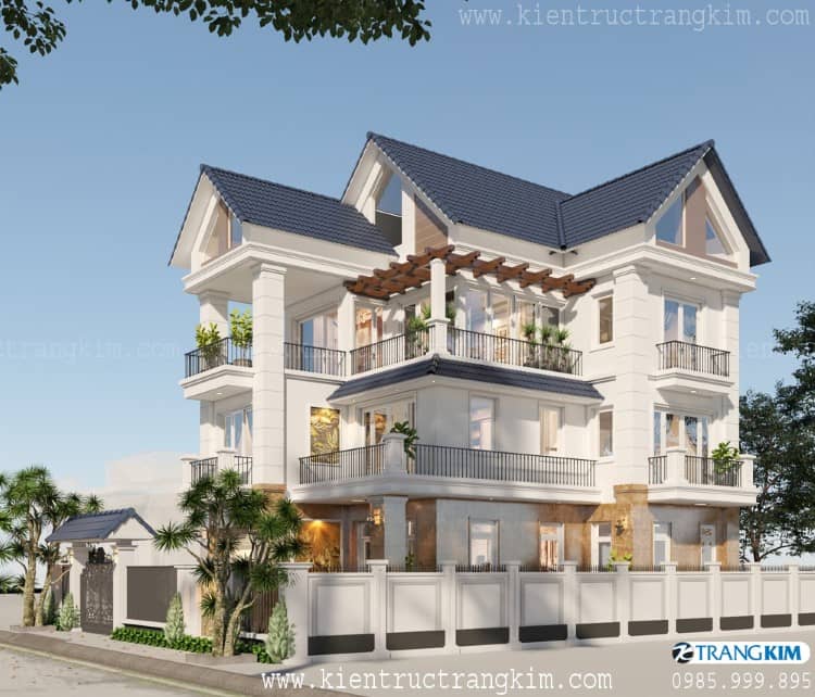 biệt thự 3 tầng mái thái đẹp hiện đại 