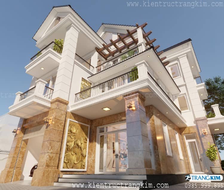 biệt thự 3 tầng mái thái đẹp hiện đại 