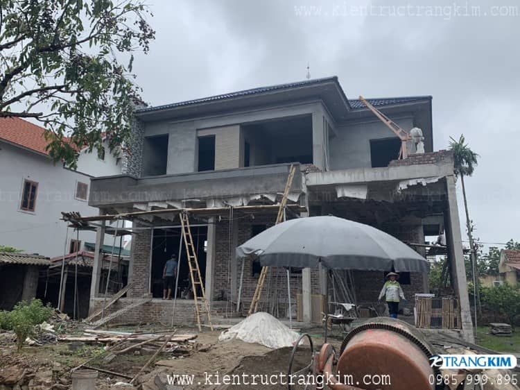 Hình ảnh phối cảnh kiến trúc nhà biệt thự 6 Hình ảnh thi công biệt thự 2 tầng mái thái hiện đại