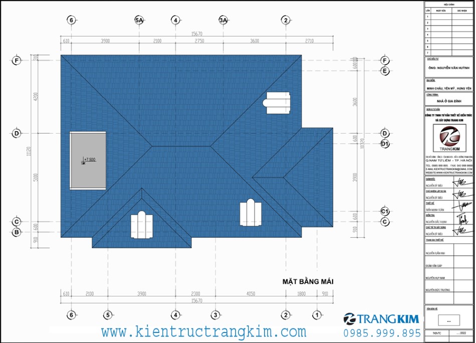 Mặt bằng thiết kế mái 1 Mặt bằng kiến trúc mái
