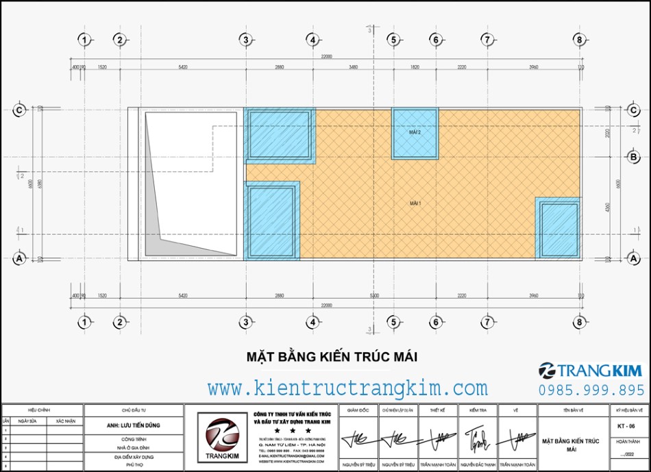 Mặt bằng thiết kế mái 1 Mặt bằng kiến trúc mái