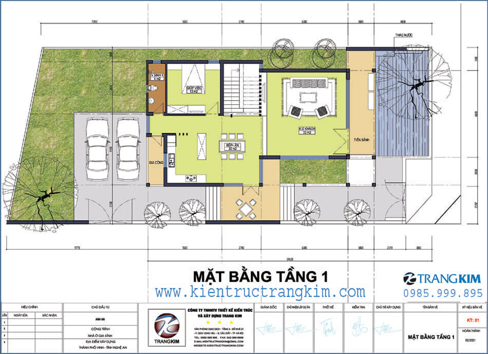 Mặt bằng kiến trúc tầng 1