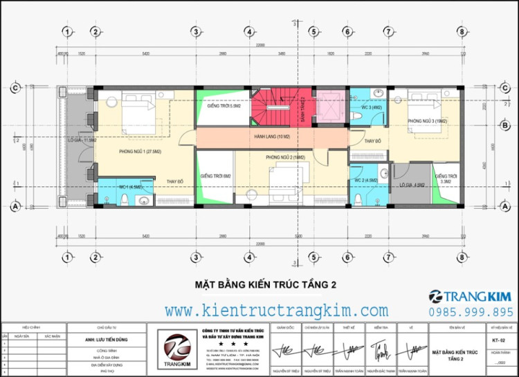 Mặt bằng thiết kế tầng 2 1 Mặt bằng kiến trúc tầng 2